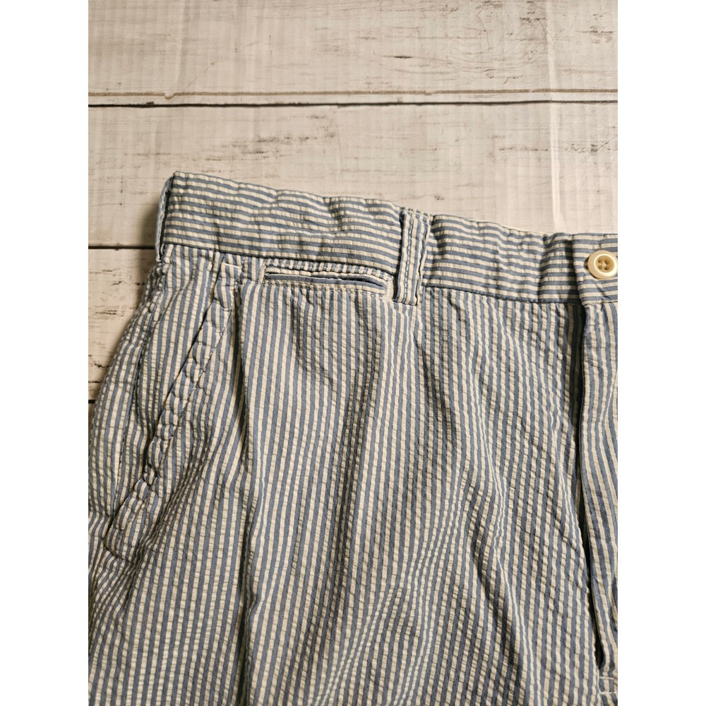 Polo Ralph Lauren Mens Blue White Seersucker Striped Cotton Pants 36/30 Preppy - Picture 8 of 13